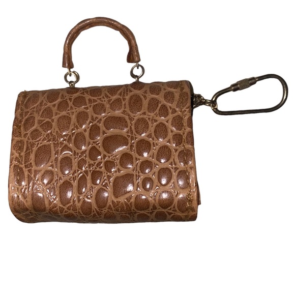 Vintage Roger Gimbel Accessories Pebbled Vegan Leather Mini Coin Purse Keychain - Picture 2 of 10